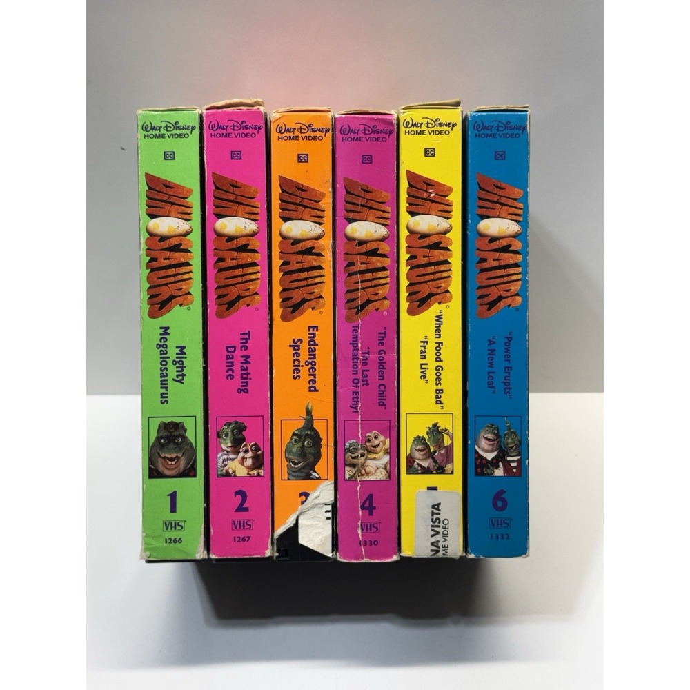 Disney Dinosaurs VHS Lot Volumes 1-6 Jim Henson TV Series Buena Vista